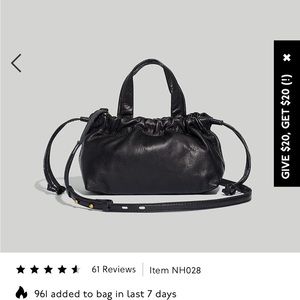 Madewell Piazza Leather Black Purse